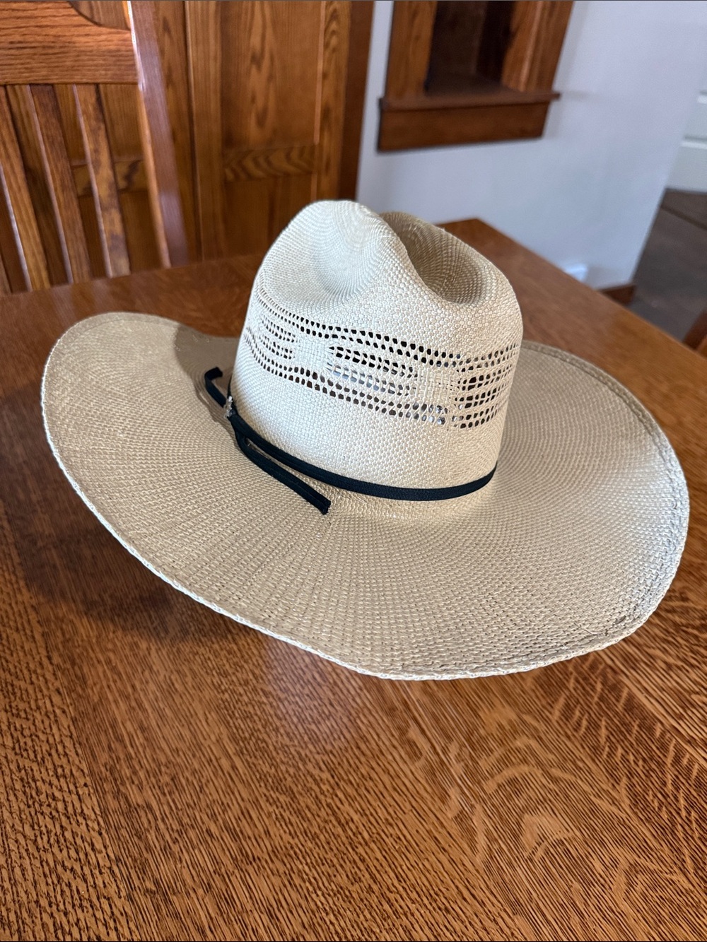 Bangora Bailey Straw Western Hat with Black Band - Natural
